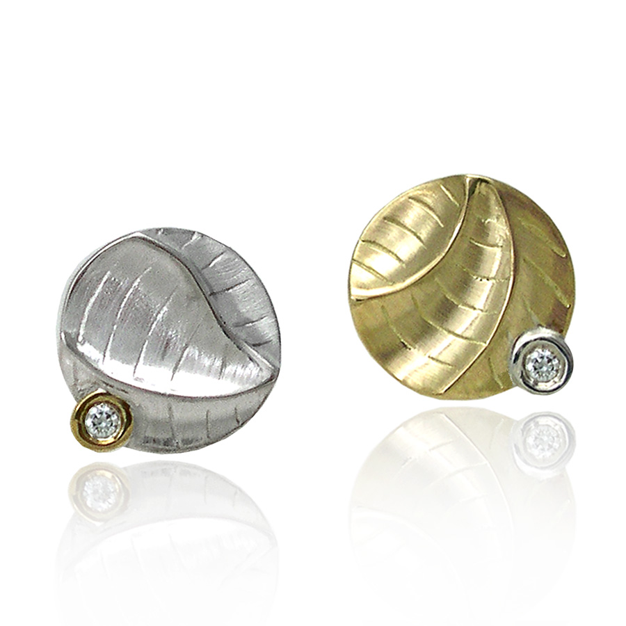 Contemporary Earrings from Keiko Mita: Sand Dune Small Round Studs.