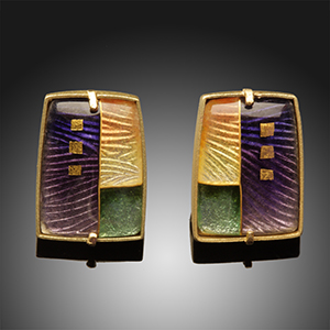 Morning Landscape Enamel Earrings by Amy Roper Lyons