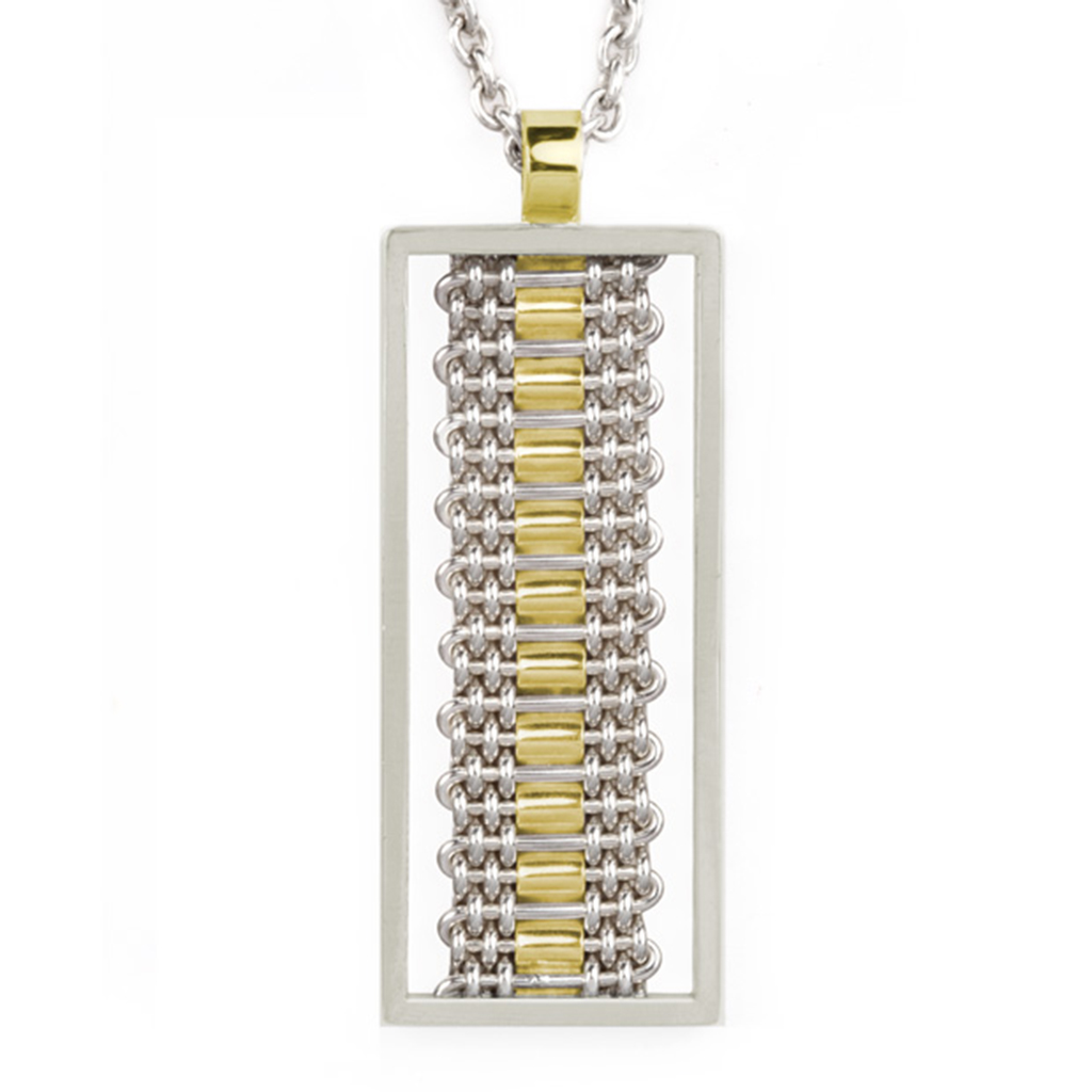 Mackenzie Law's Sterling Silver and 18K Gold Portrait Necklace