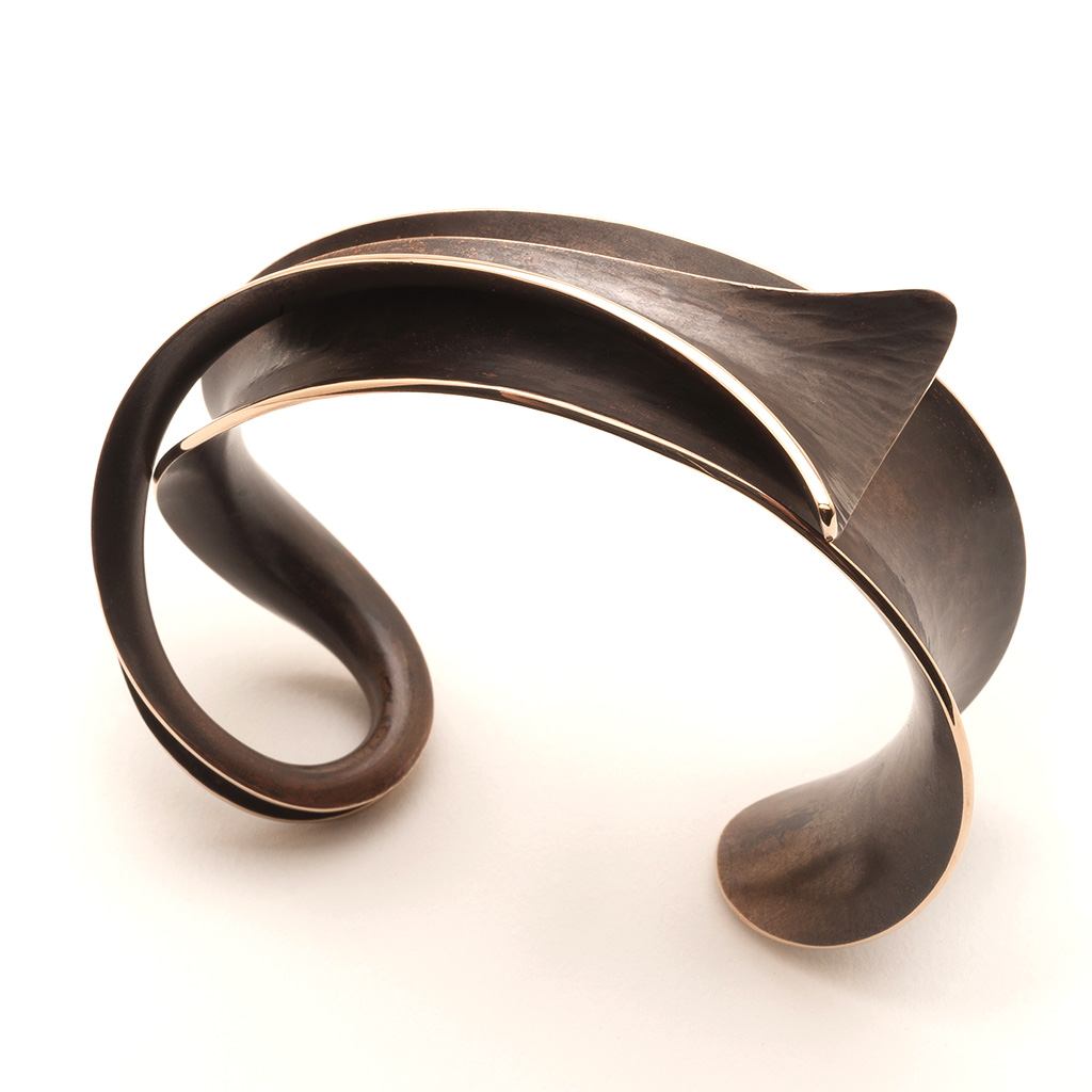 Anticlastic Jewelry Artist Nancy Linkin's Flared Overlay Bronze Bracelet