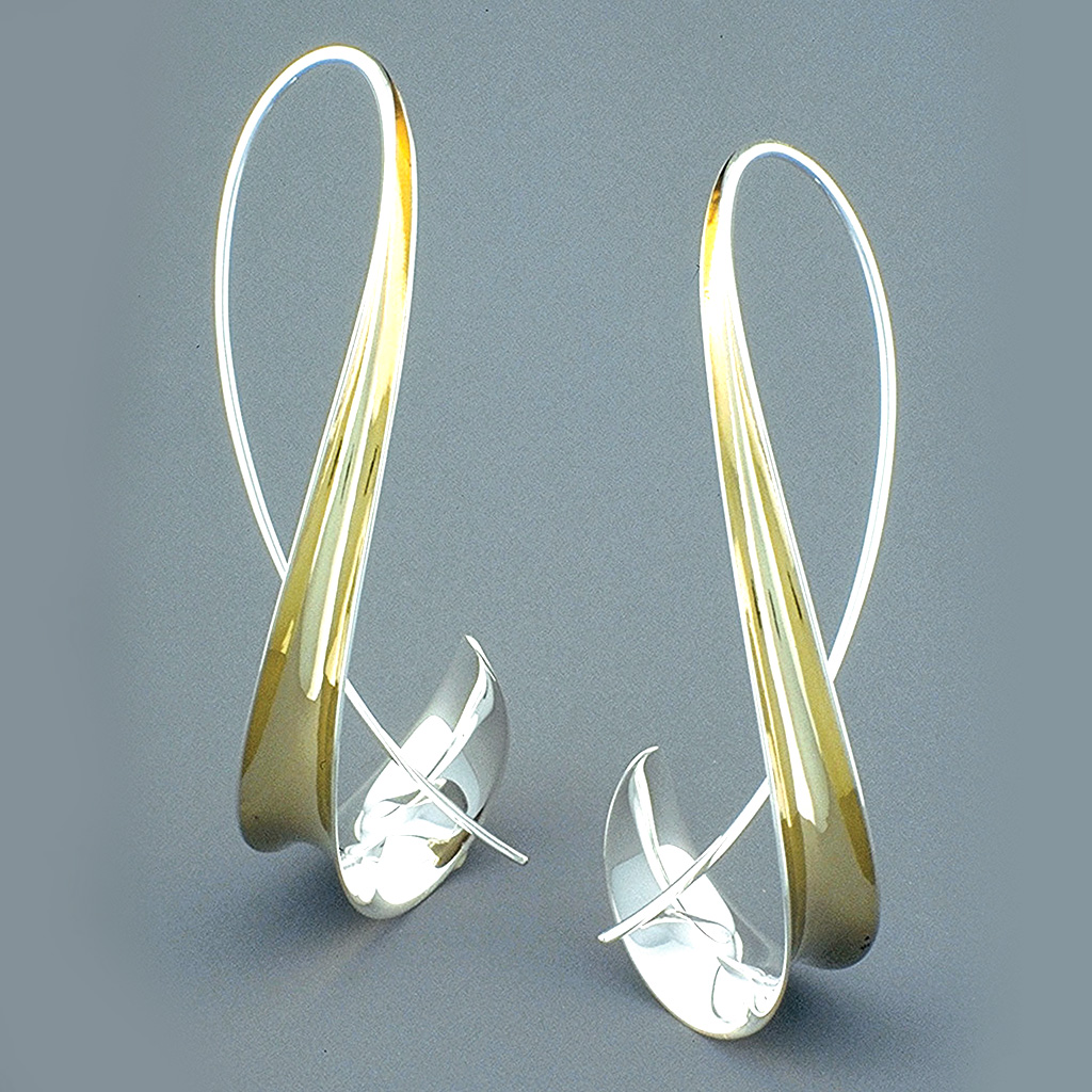 Anticlastic Jewelry Artist Nancy Linkin's Twisted Leaf Earrings
