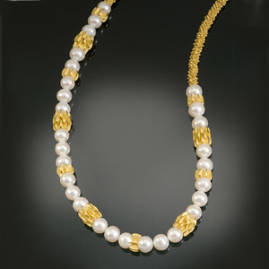 Contemporary Pearl Frill Necklace by Samantha Freeman