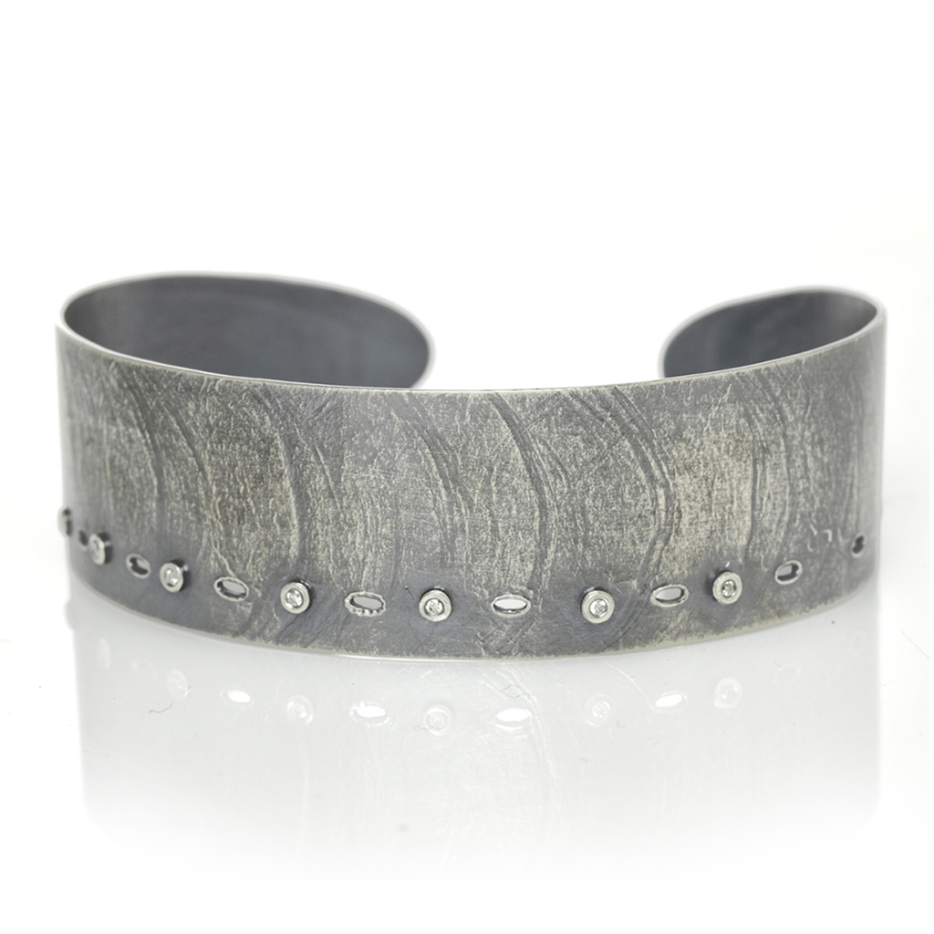 Narrow Wafer Cuff; Designer Art Jewelry from Ayesha Mayadas