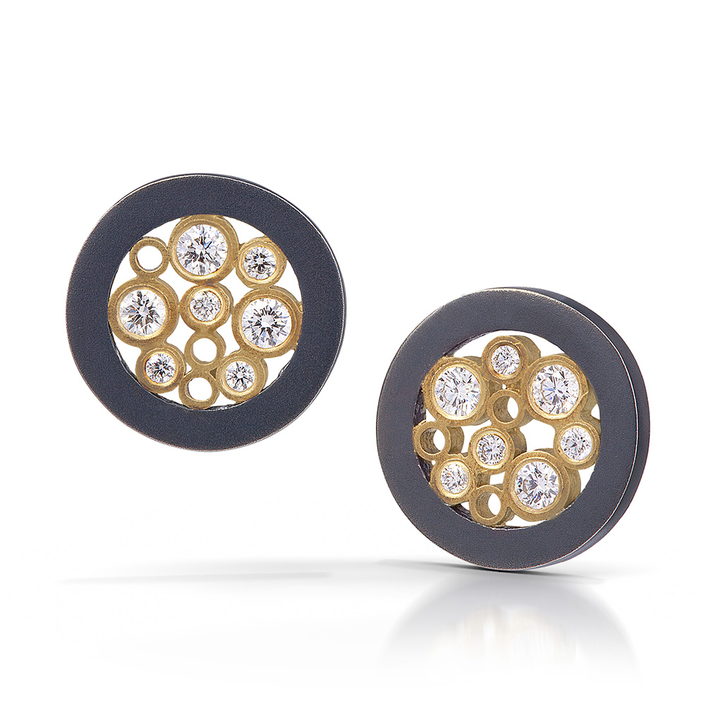 Contemporary Jewelry from Belle Brooke Designs | Floating Diamond Stud Earrings