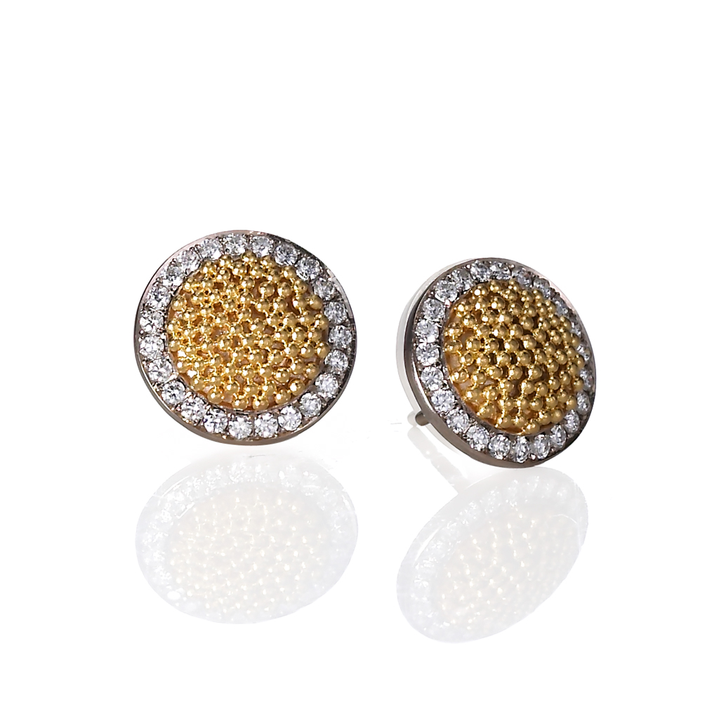 Gold Granulation Jewelry from Cornelia Goldsmith | Stunning Circle of Light Earrings