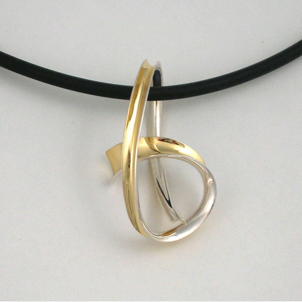 Anticlastic Jewelry Artist Nancy Linkin's Drop and Cross Pendant